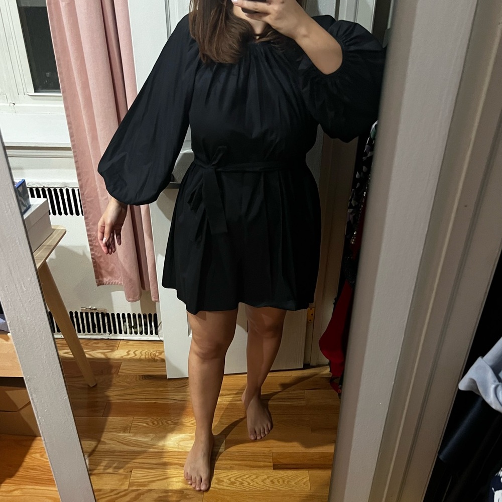 Reformation | black mini dress with belt